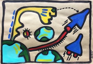 juhel 06 huile sur papier kraft 2005 21x30