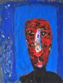 stan 01 Tête rouge acrylique sur papier fort 65x50